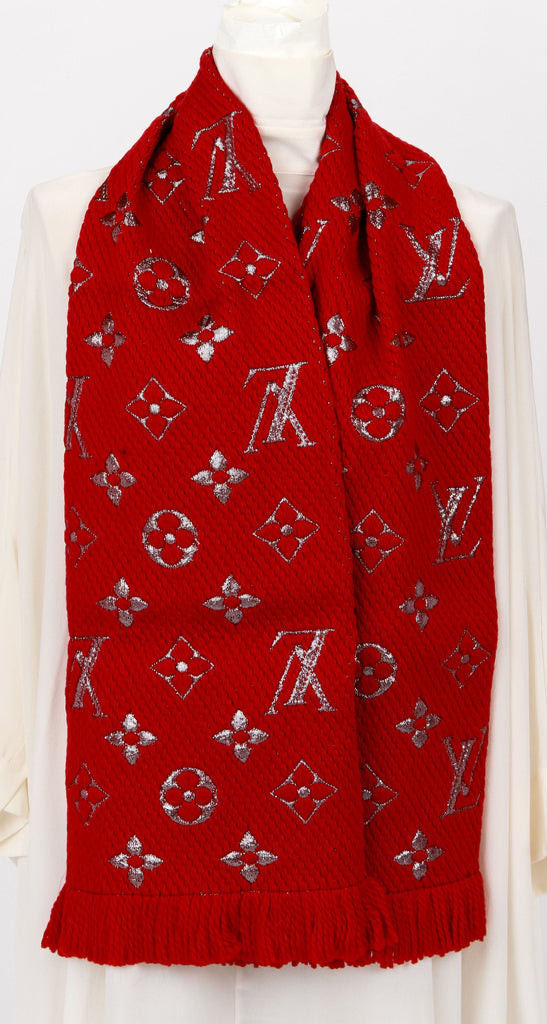 New Vuitton Logomania Red Shine Scarf