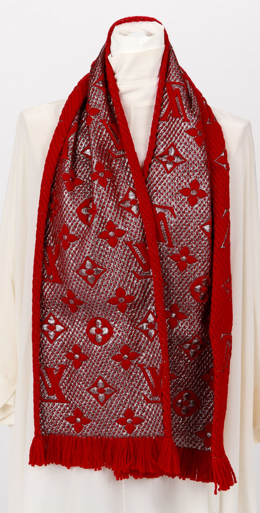 New Vuitton Logomania Red Shine Scarf