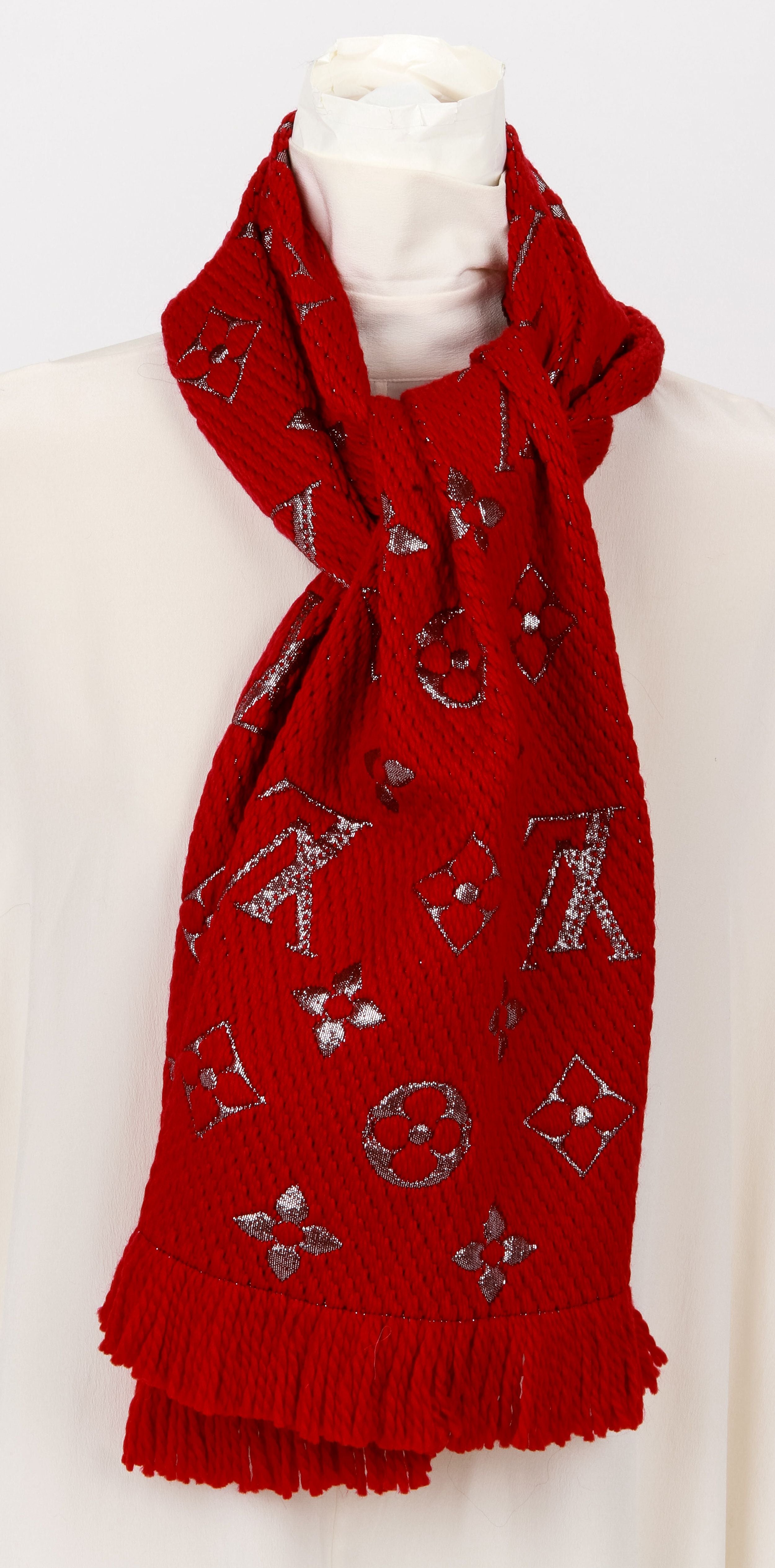 LOUIS VUITTON LV Monogram Classic Shawl Scarf - Red Color