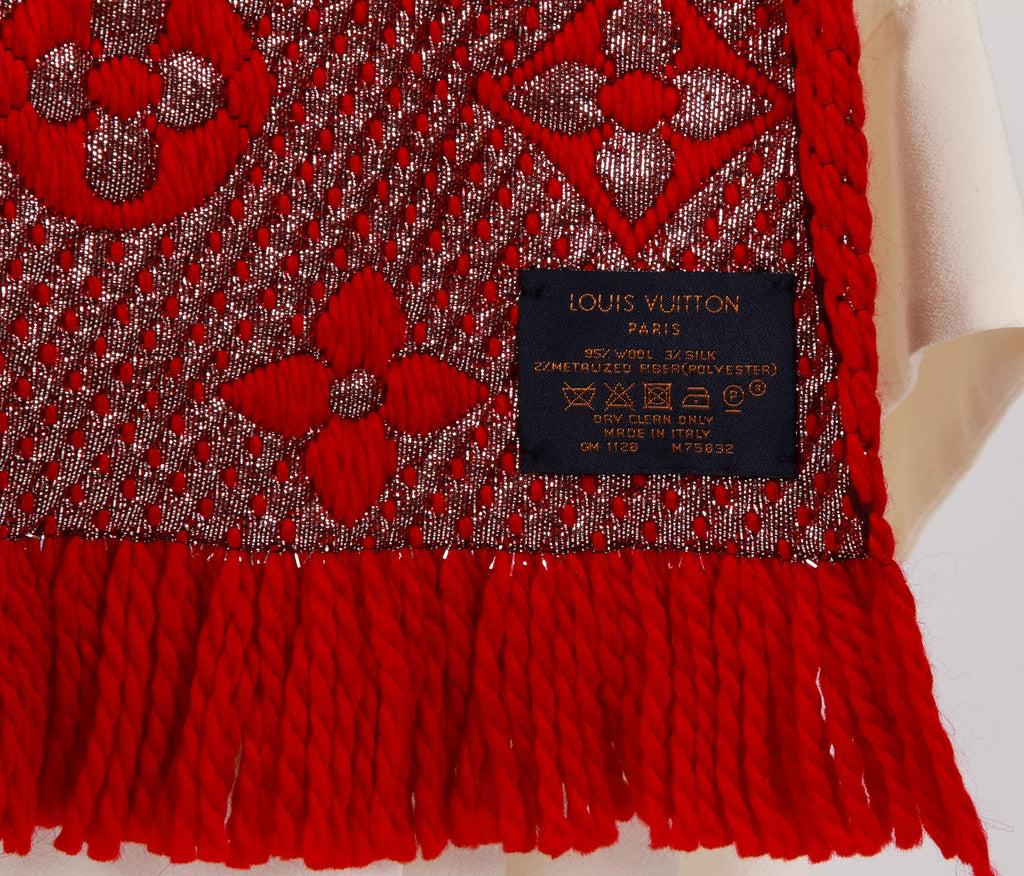 New Vuitton Logomania Red Shine Scarf