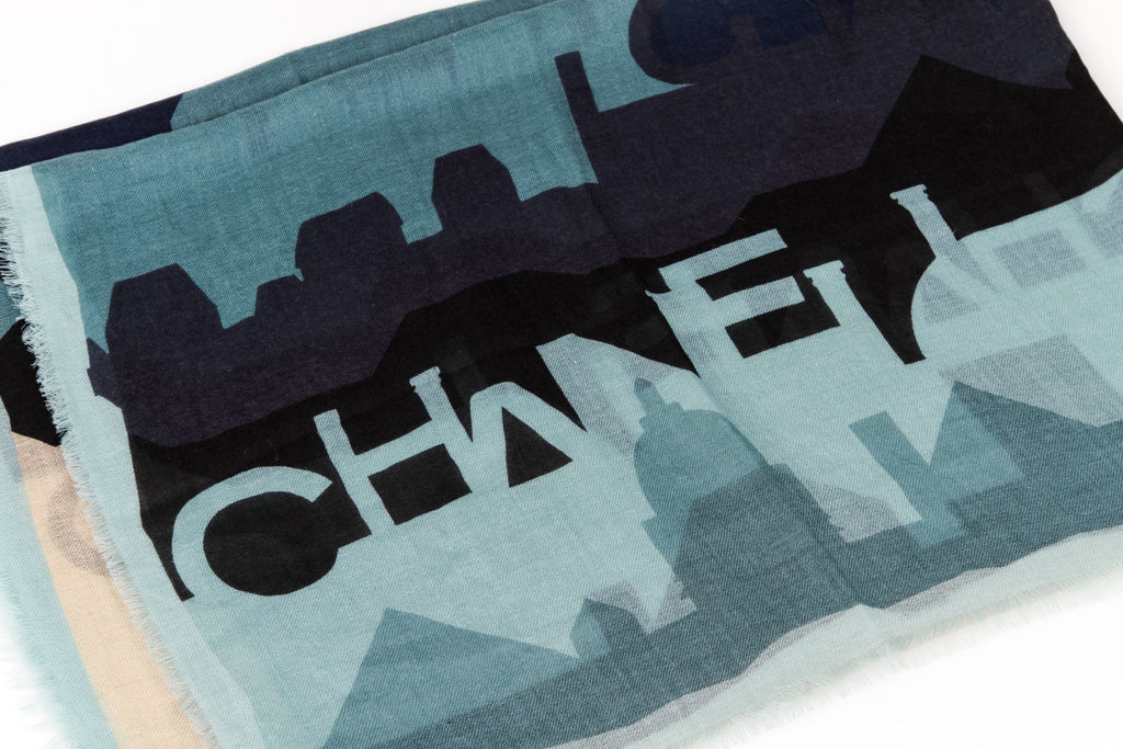 Chanel brand new Paris skyline cashmere