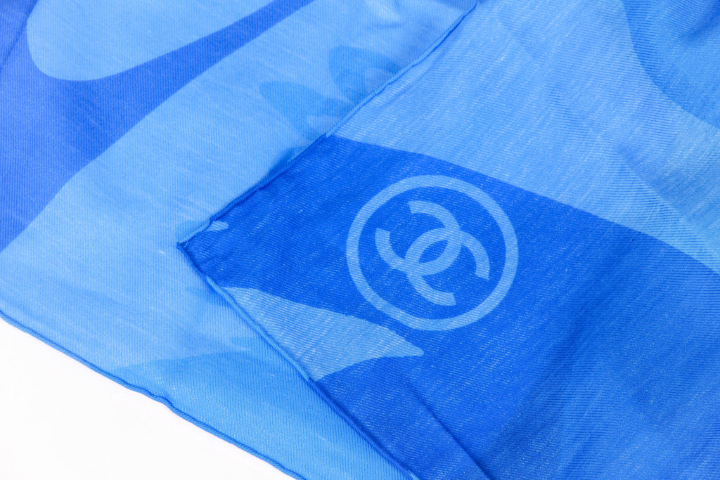 Chanel BN Blue Clouds Sarong With Pouch
