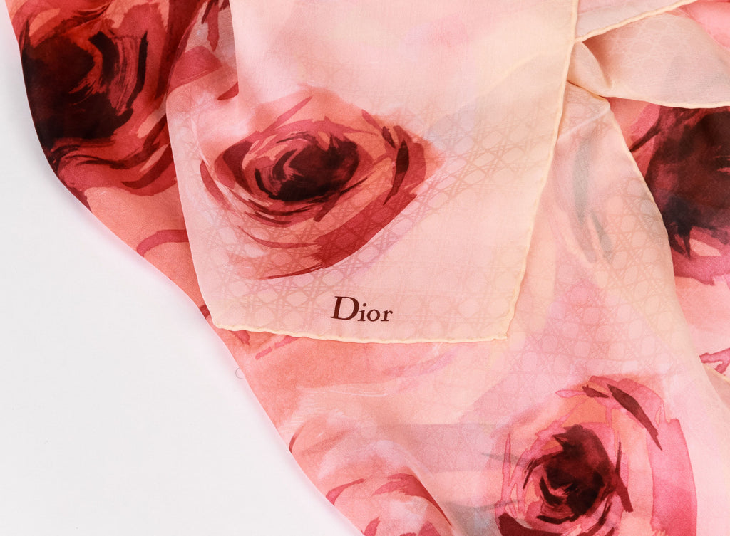 Dior brand new peach quilted stole silk