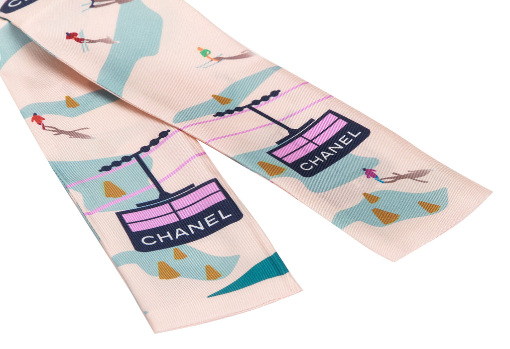 Chanel new coco sky pink/celeste scarf