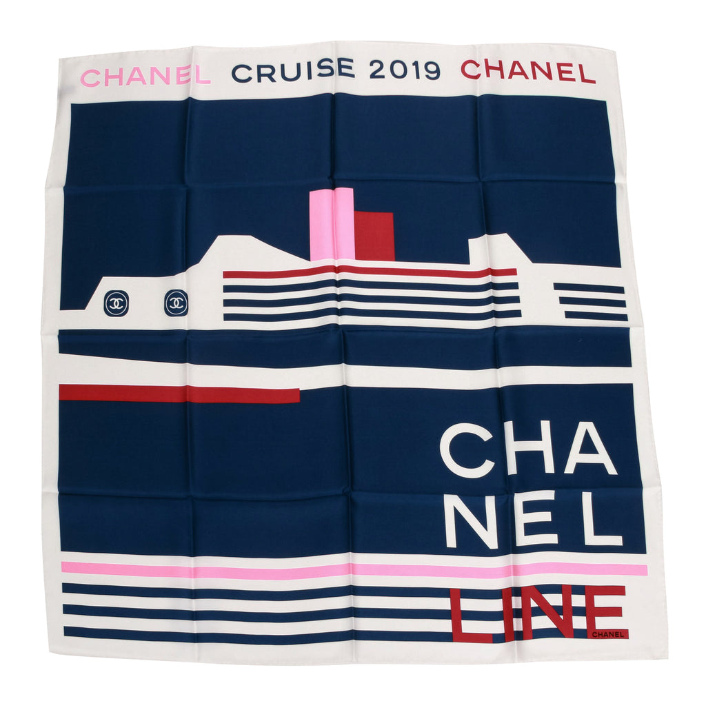Chanel New Blue Cruise 2019 Silk Scarf