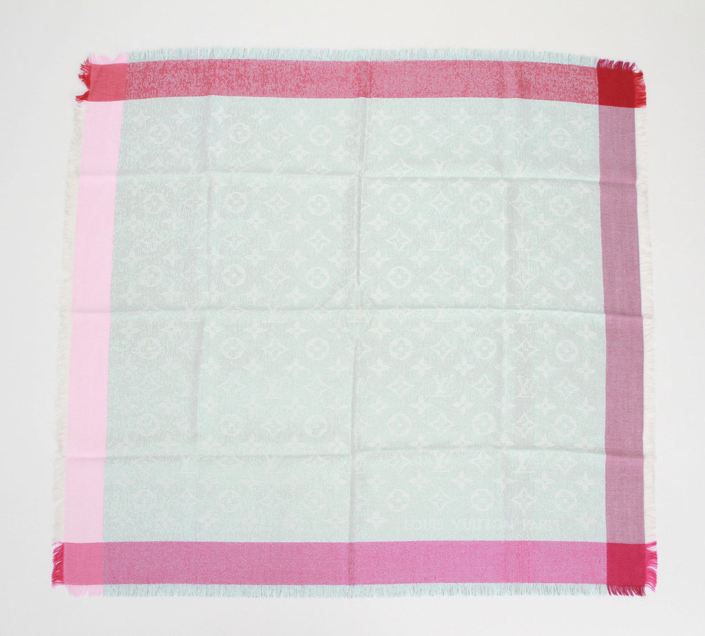 Vuitton celeste/pink/fuchsia lurex scarf