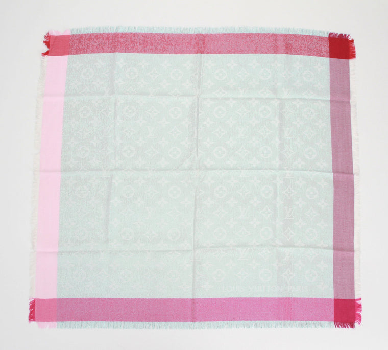 Vuitton celeste/pink/fuchsia lurex scarf