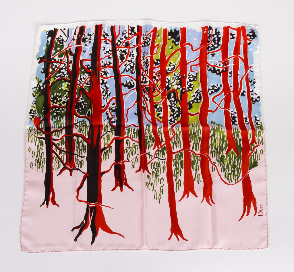 Dior new forest design pink/red scarf