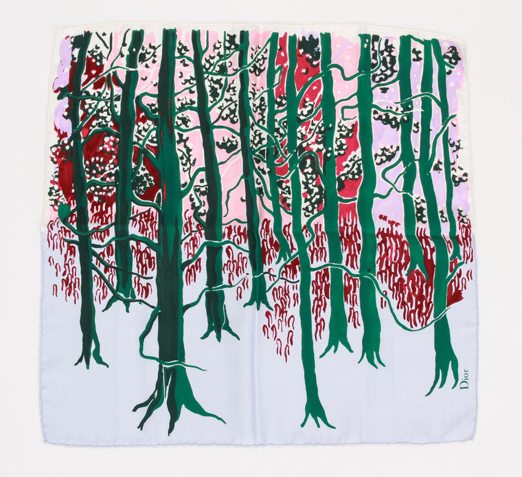 Dior new forest design scarf green red