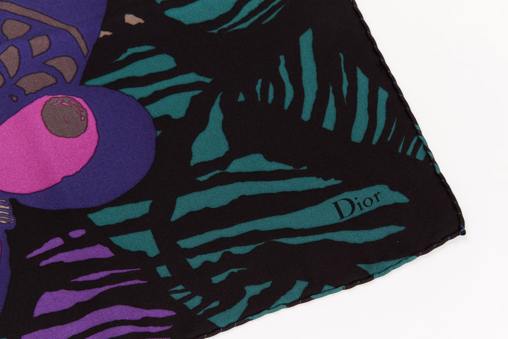 Dior brand new black blue purple scarf