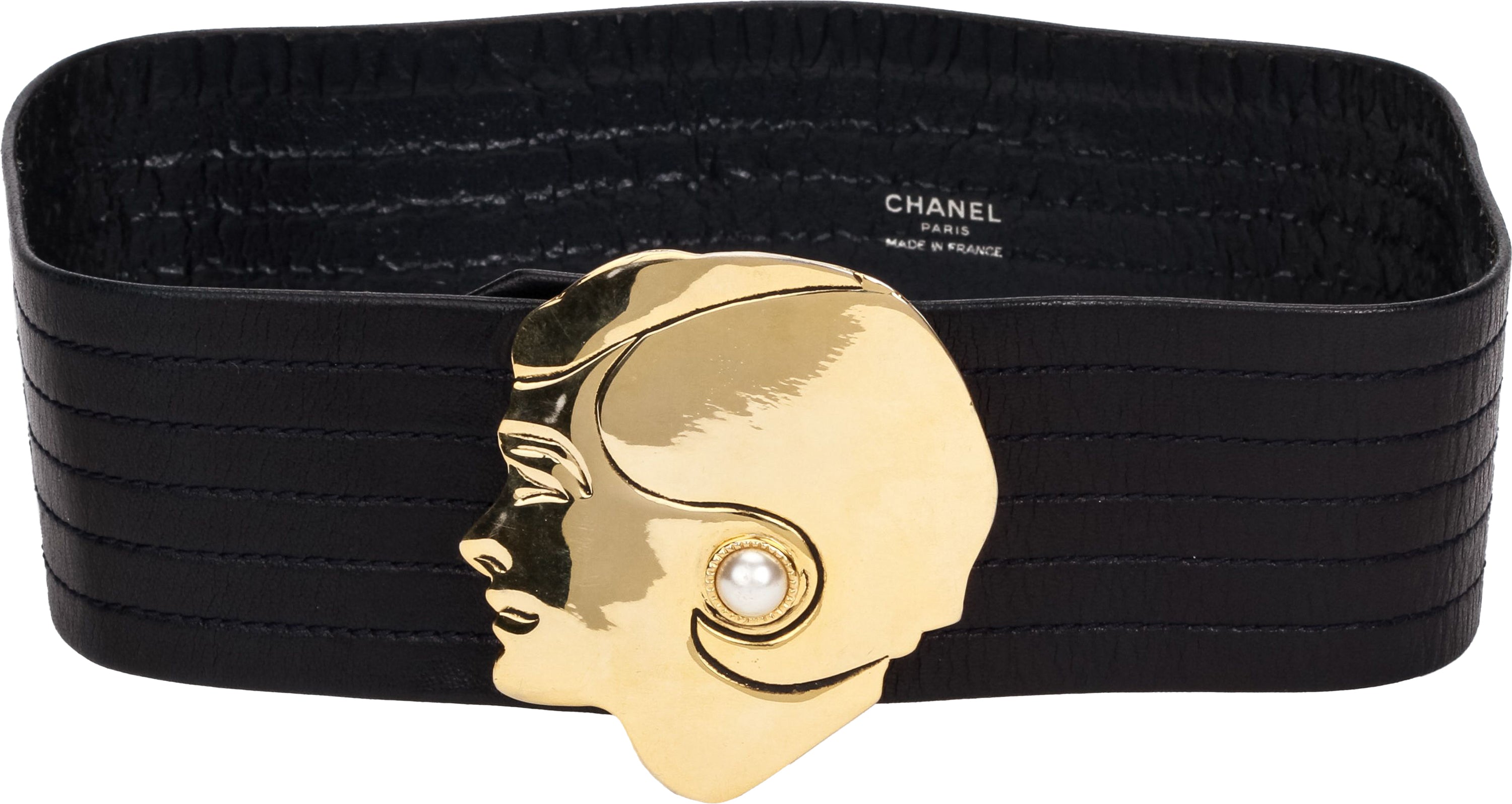 leather belt gold Coco profile 70 Lux