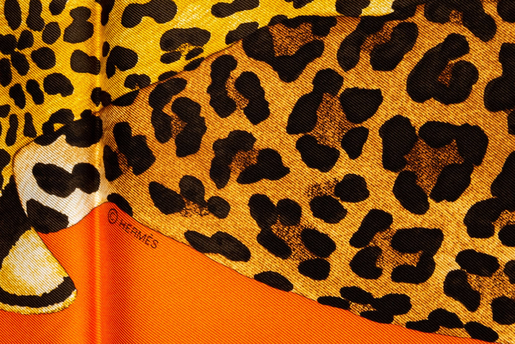 Hermès New Lazy Leopardess Orange Scarf