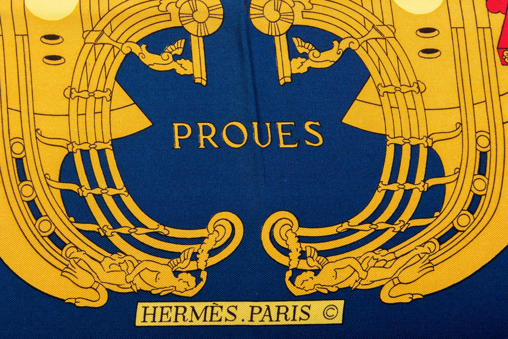 Hermès Blue Proues Silk Scarf