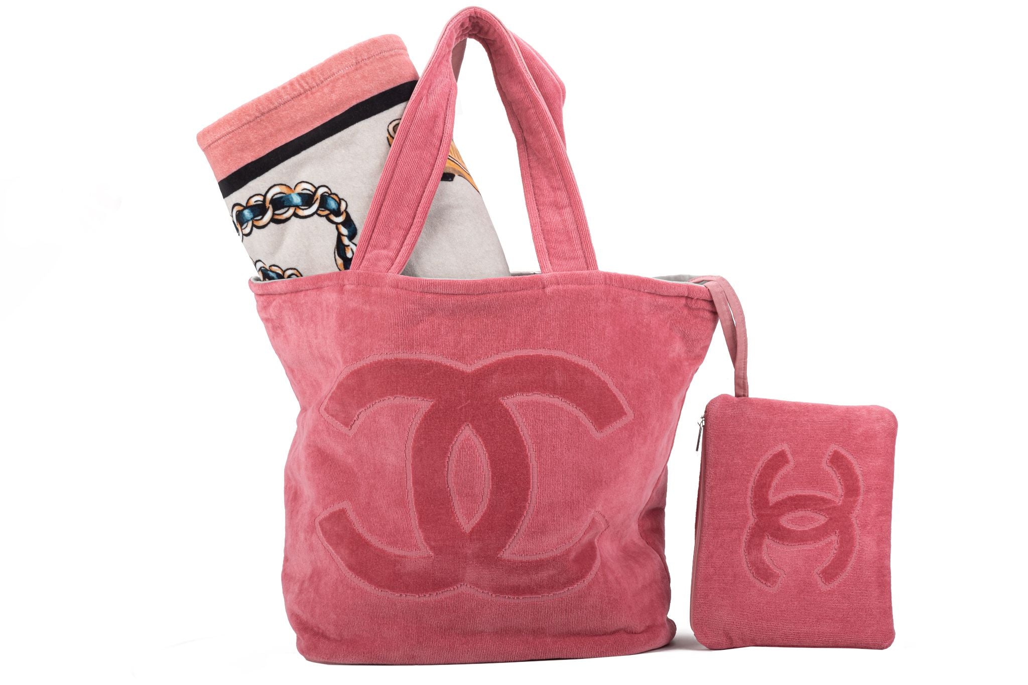 Chanel Terry Cotton Beach Bag & Towel Set - Like New - The