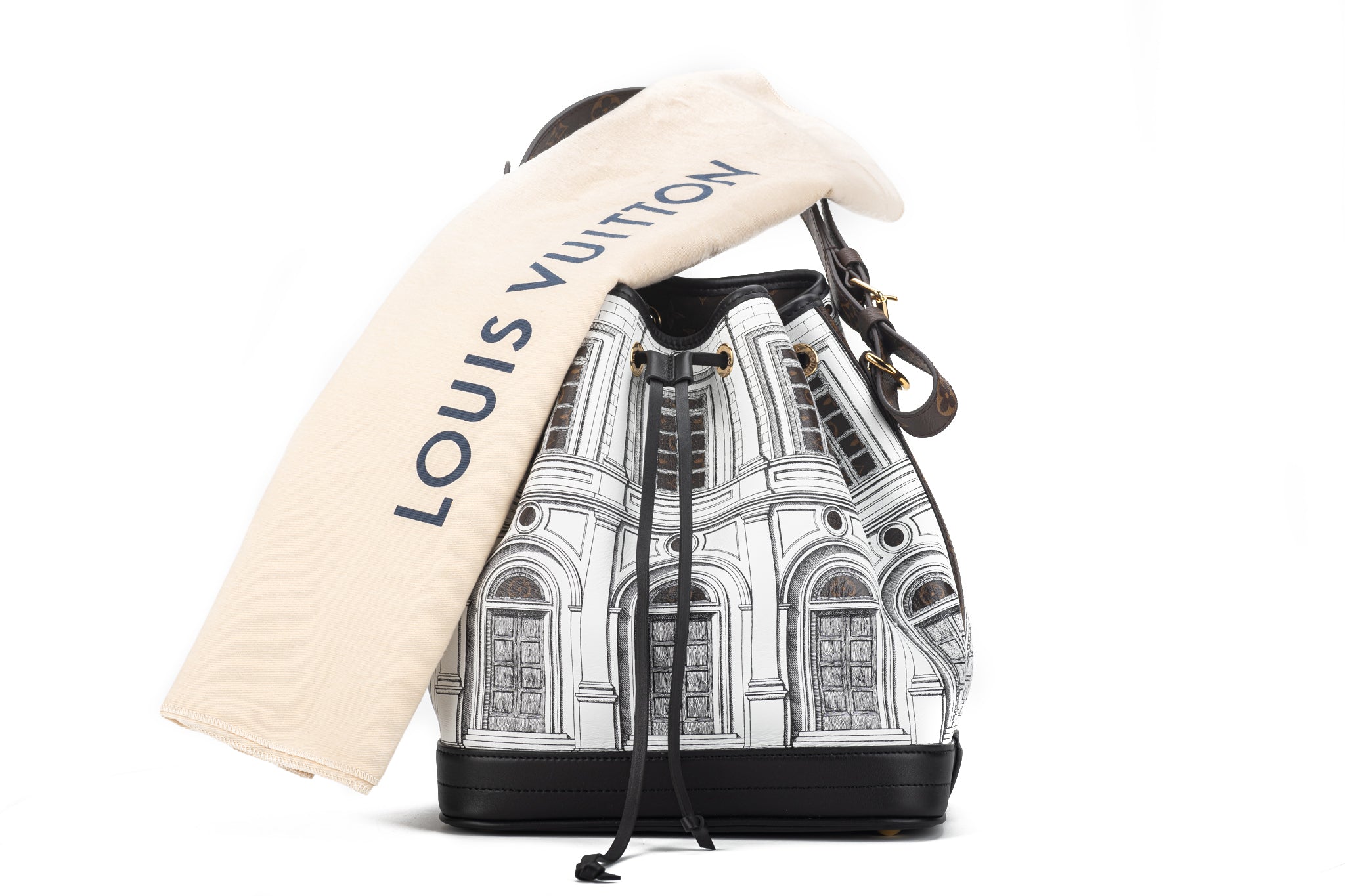 Louis Vuitton x Fornasetti Calfskin Architettura Noe MM Shoulder