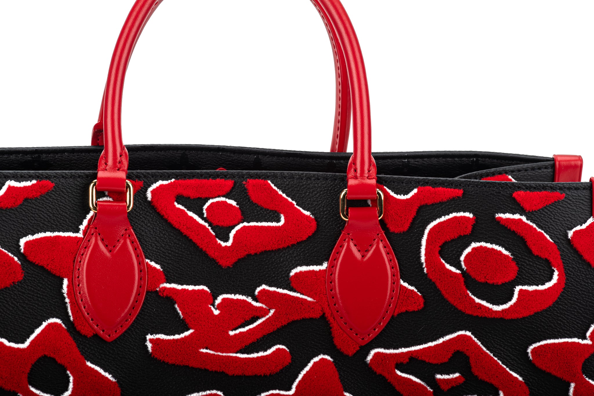 Louis Vuitton keepall 45 Urs fischer Black Red Suede Leather ref