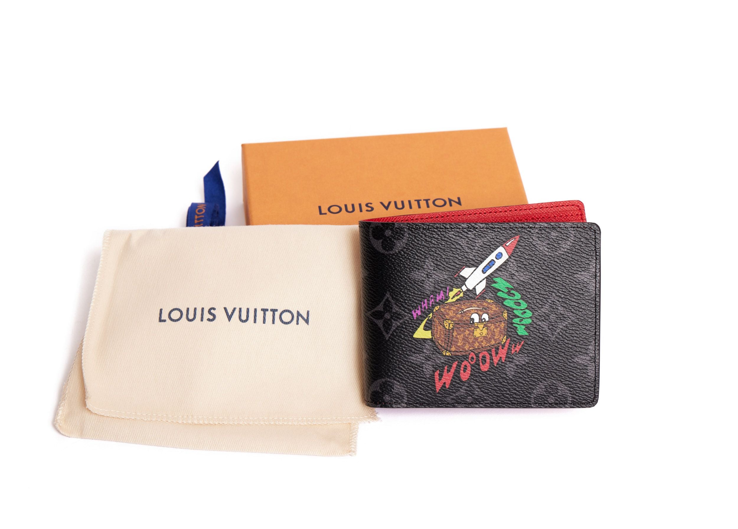 Louis Vuitton Small Double V wallet Black Leather Canvas
