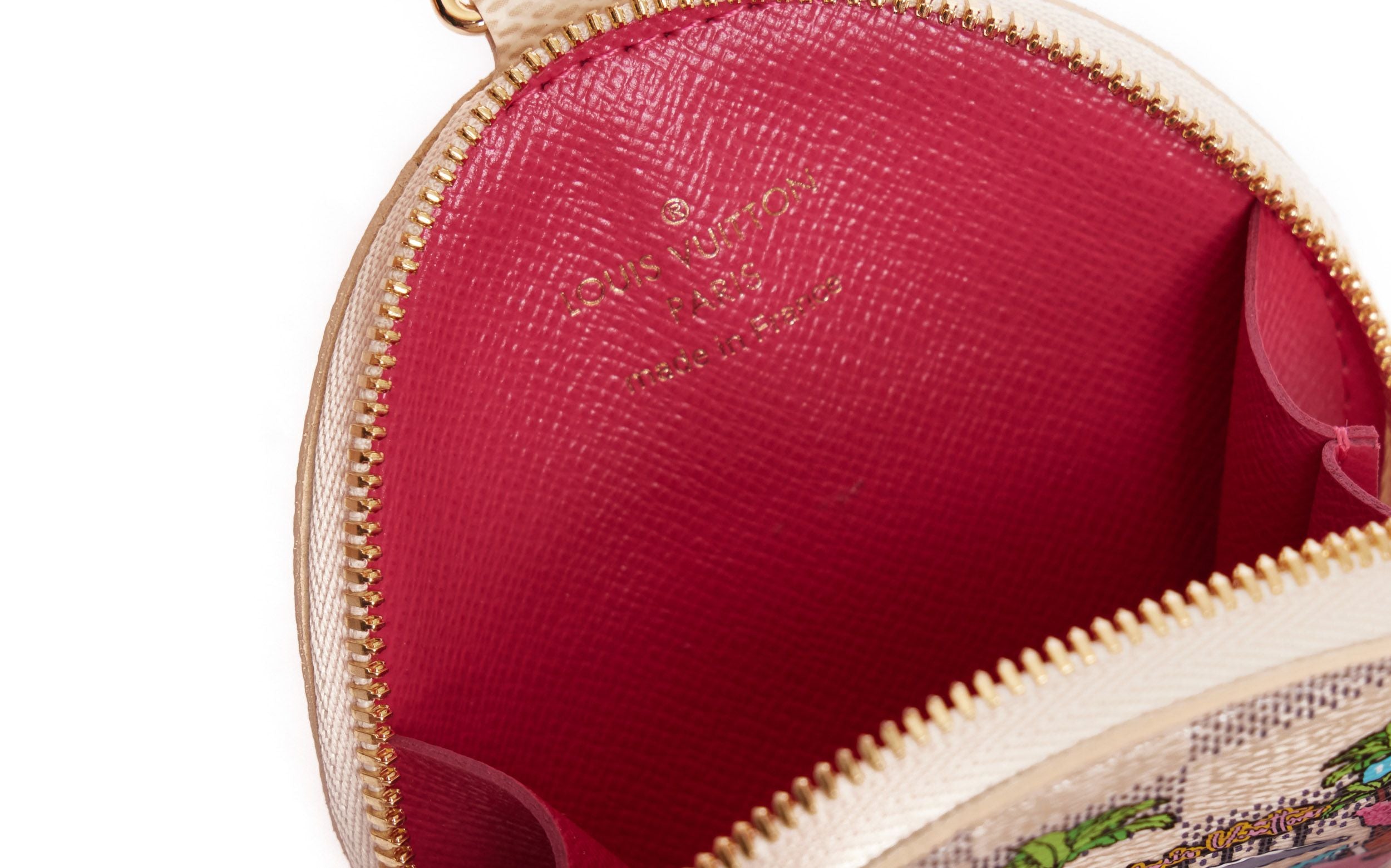 Louis Vuitton Damier Azur Christmas Round Coin Purse Bag Charm