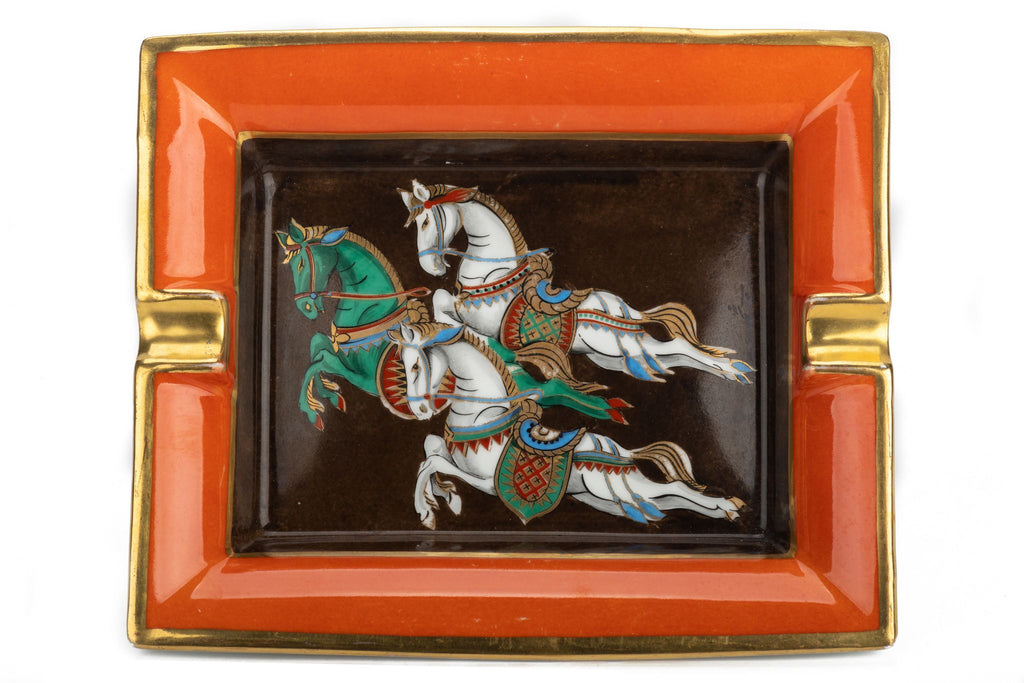 Hermès Vintage Ashtray Decorated Horses