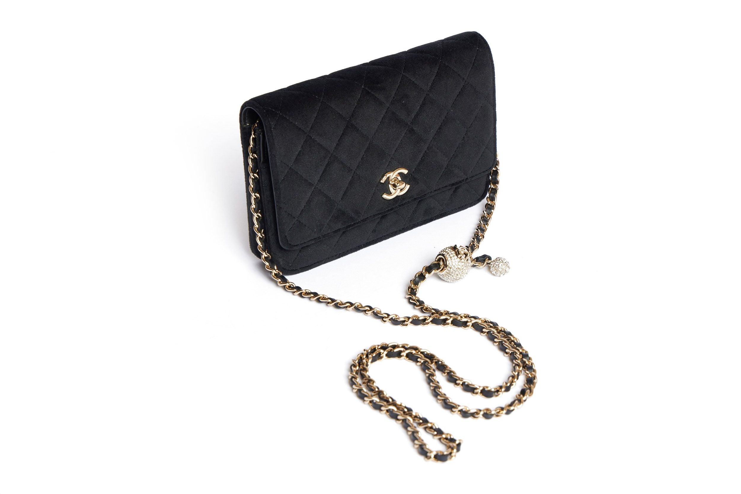 Chanel Velvet Wallet With Charm - Vintage Lux