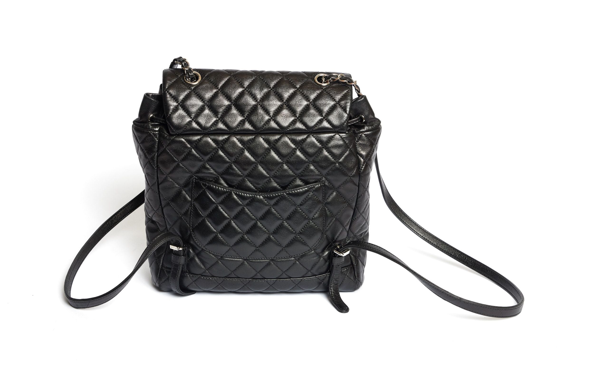 chanel black quilted leather large backpack Chanel Black Quilted Lambskin Backpack