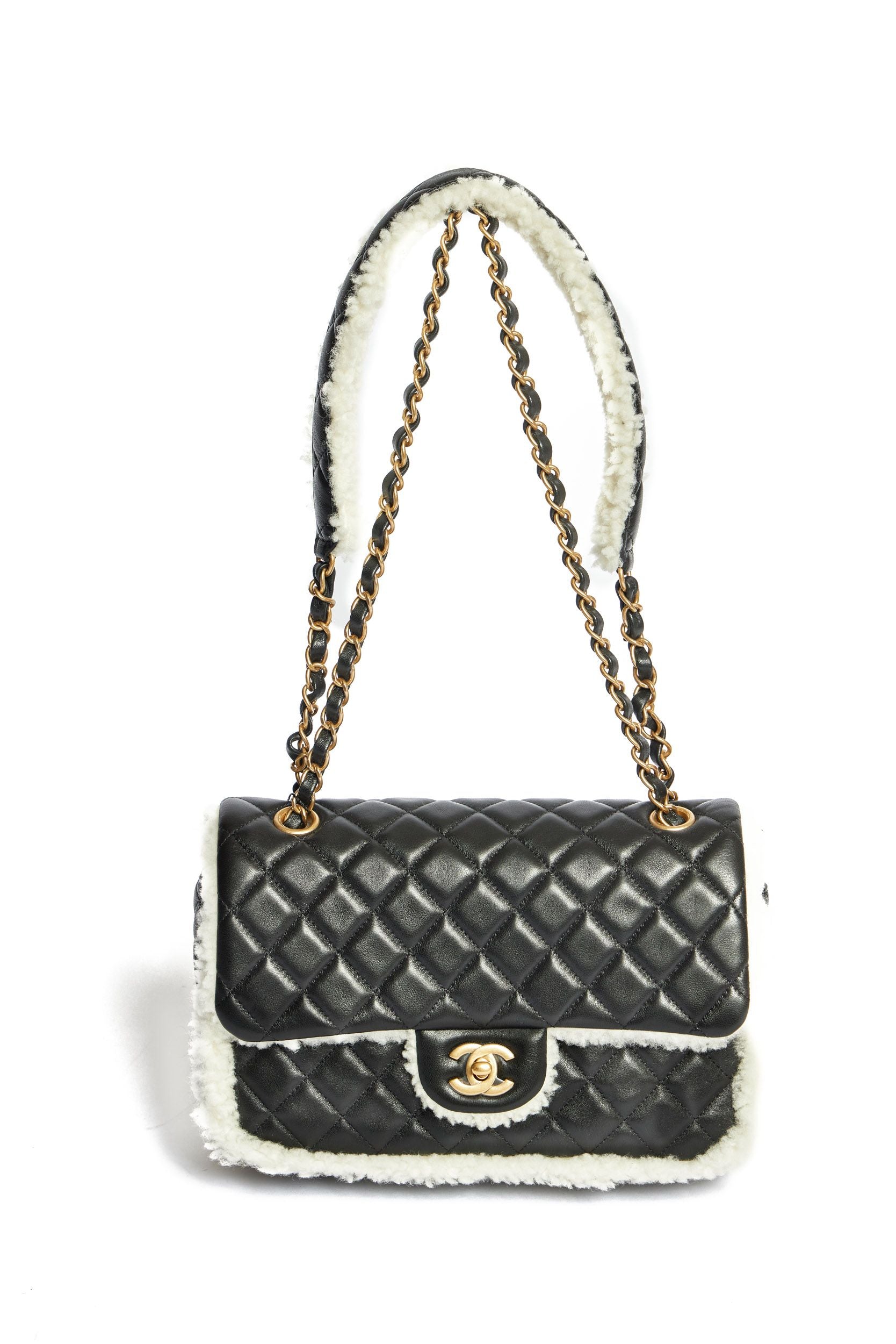 Chanel Large Fur Flap Bag - Vintage Lux