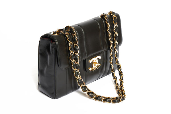 Chanel Vintage CC Chain Flap Bag Vertical Quilt Lambskin Medium