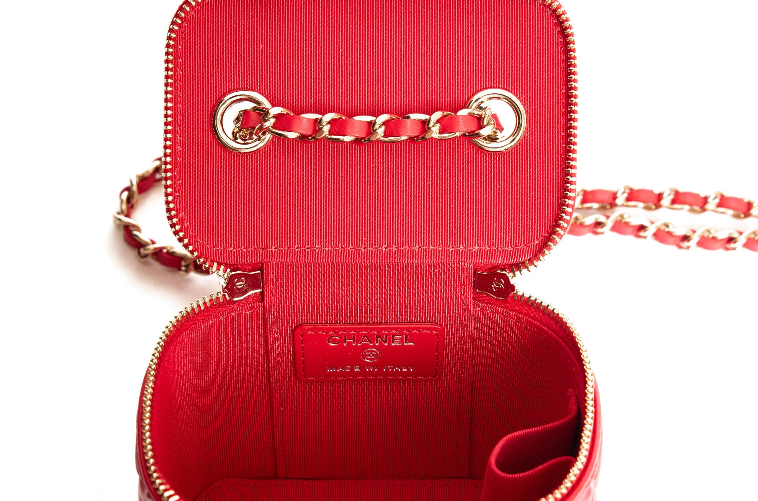 Chanel Mini Vanity Camellia Bag Red BN - Vintage Lux