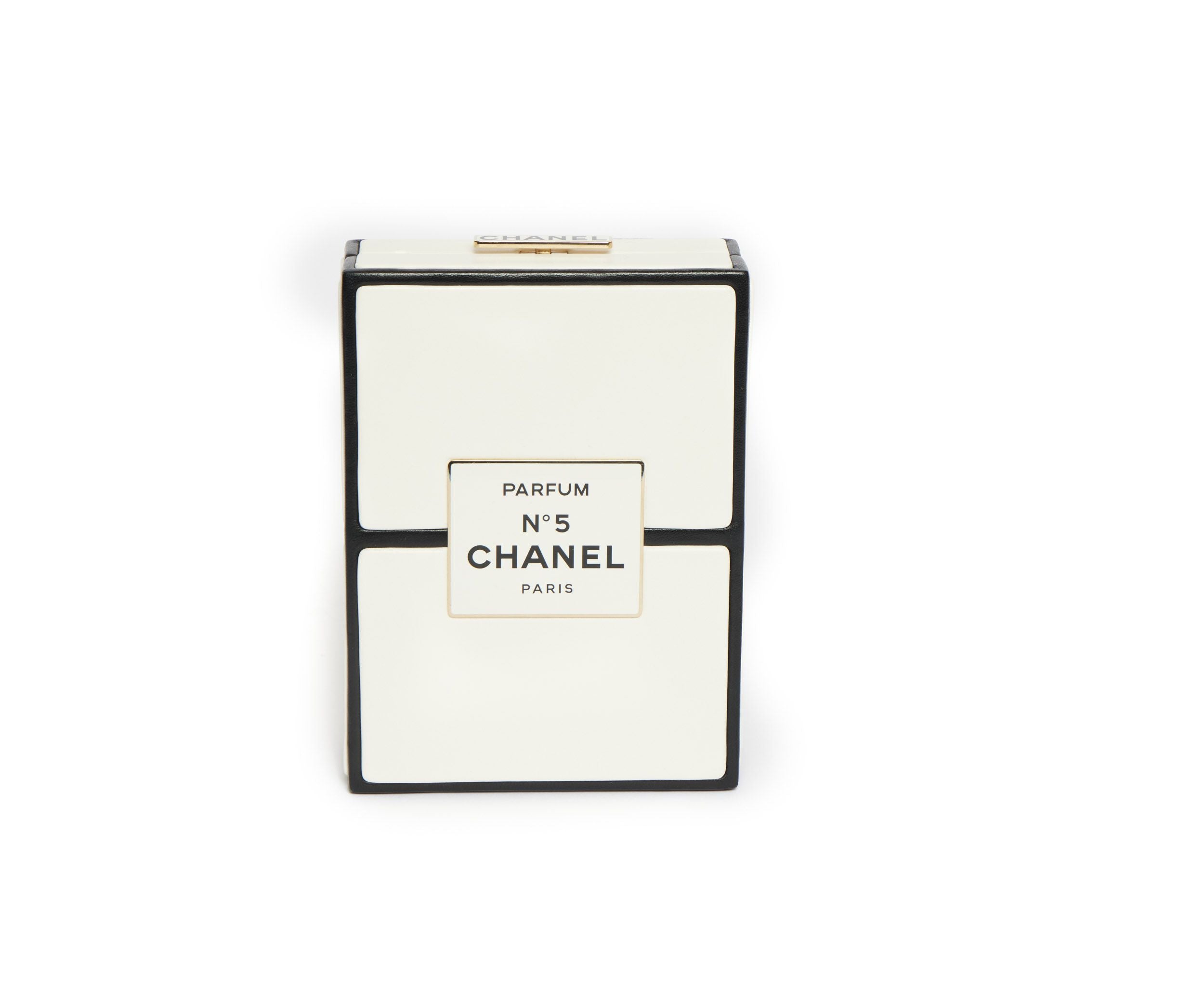 Pre-owned Chanel Minaudiere Perfume Clutch Black Acrylic Light Gold Ha –  Madison Avenue Couture
