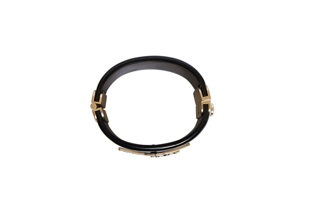 Chanel Black Lucite Cuff Bracelet Star