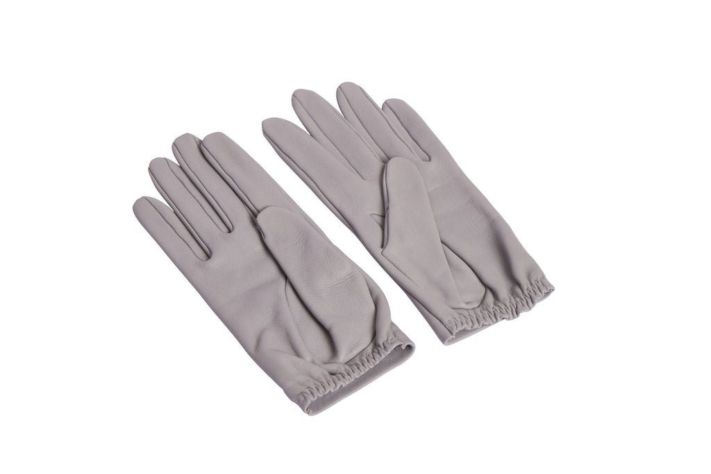 Chanel New Grey Leather Gloves