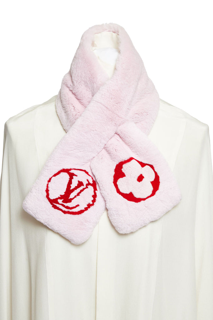 Vuitton Pink Rabbit Logo Scarf