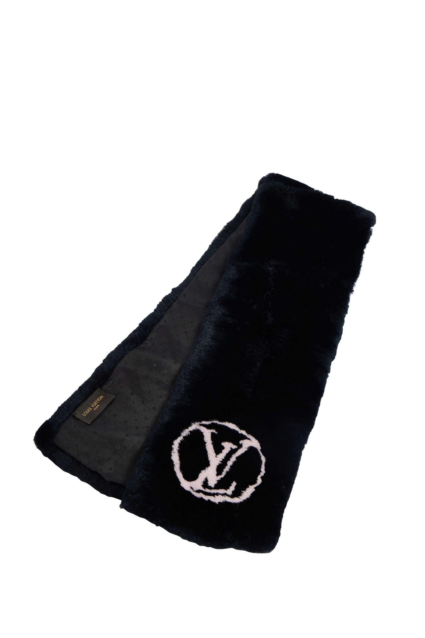 Louis Vuitton Black & Pink Rabbit Logo Scarf - LV Consignment Canada