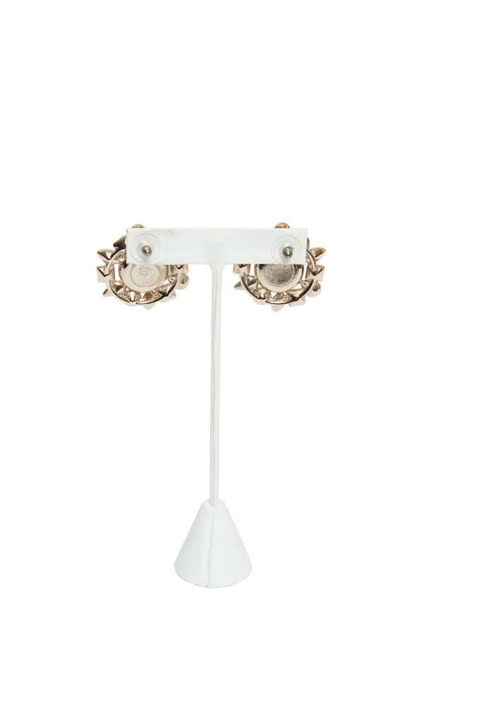Chanel Pearls/Crystals Pierced Earrings