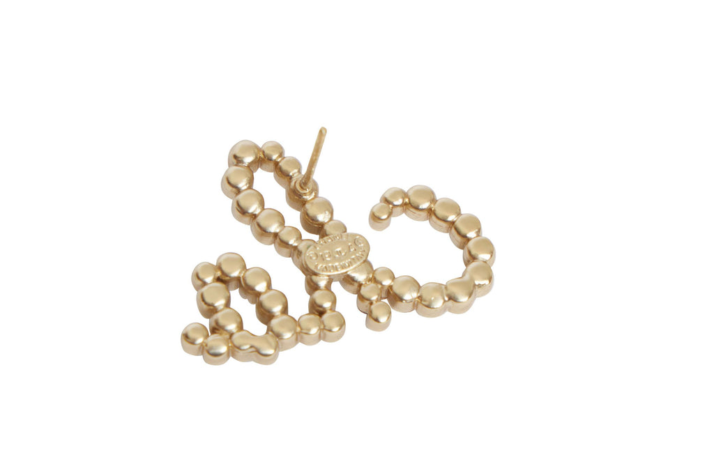 Chanel Gold/Crystal Logo Letter Earrings
