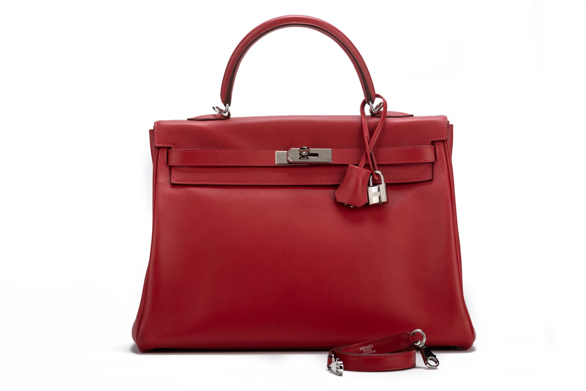 HERMES Birkin 35 Handbag Red Swift Leather