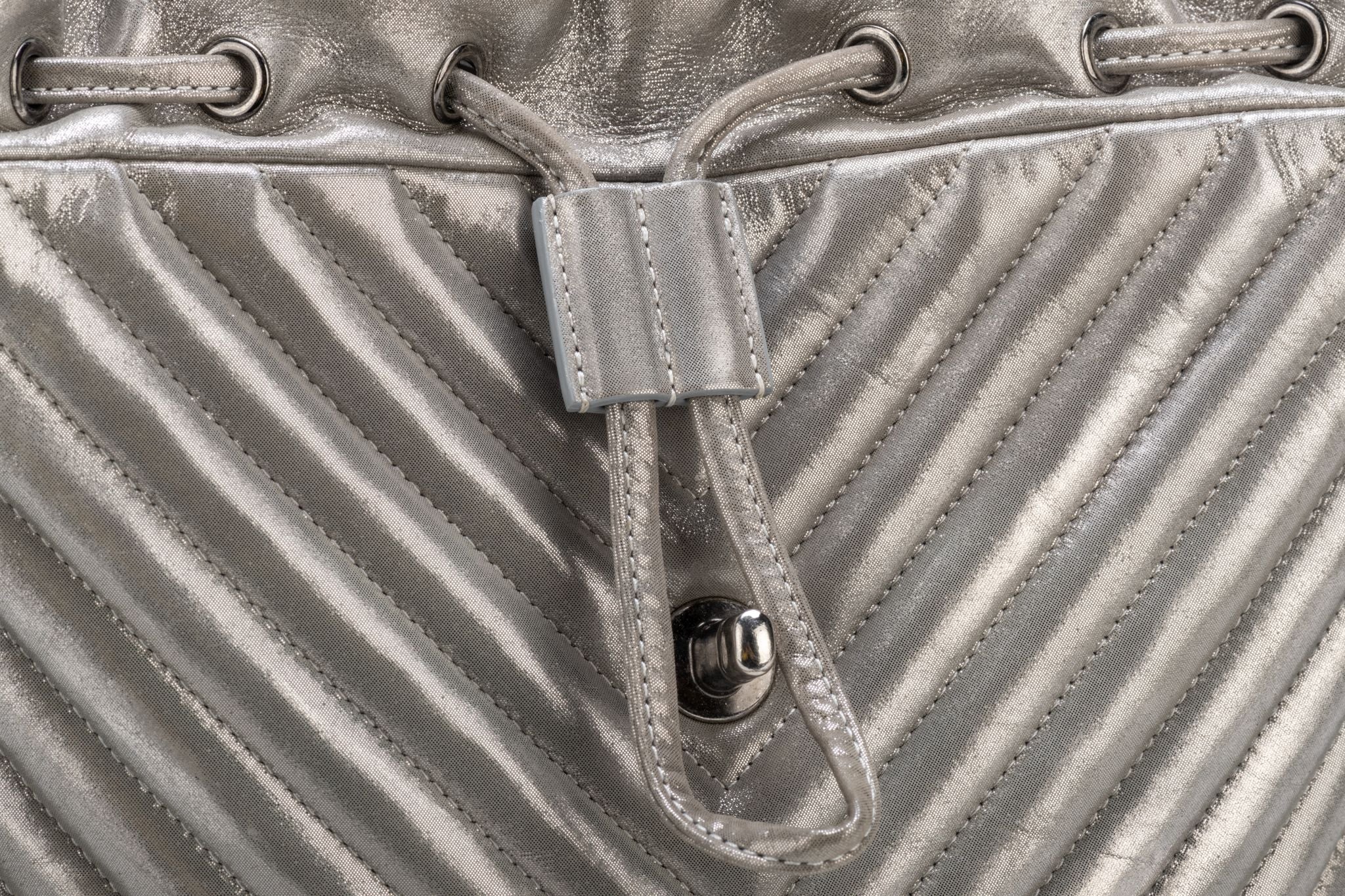 Chanel Silver Caviar Back Pack - Vintage Lux