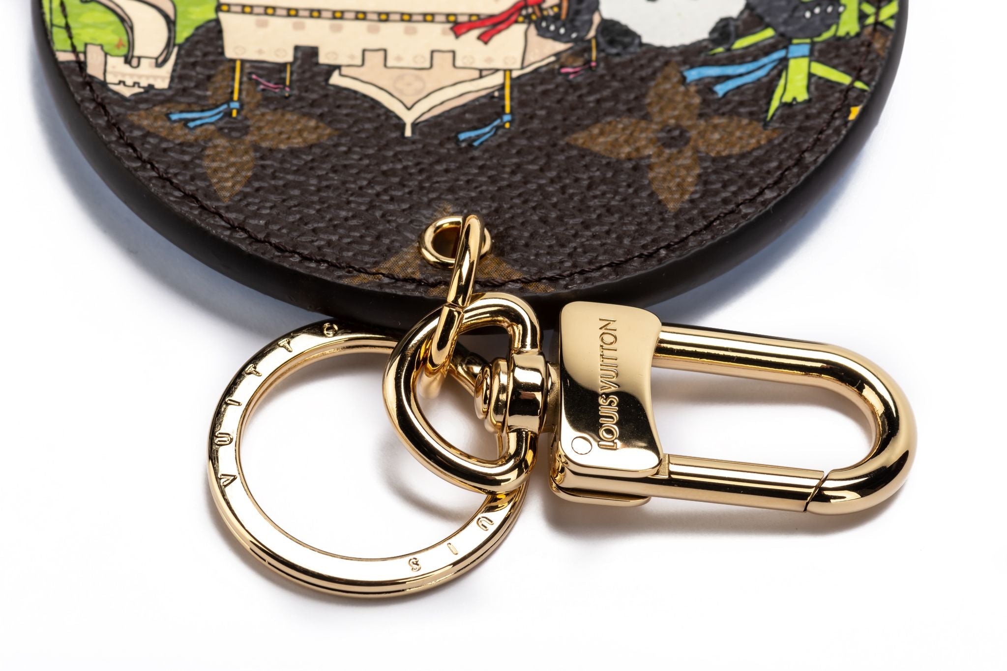 Louis Vuitton LV Circle Bag Charm & Key Holder Gold Metal