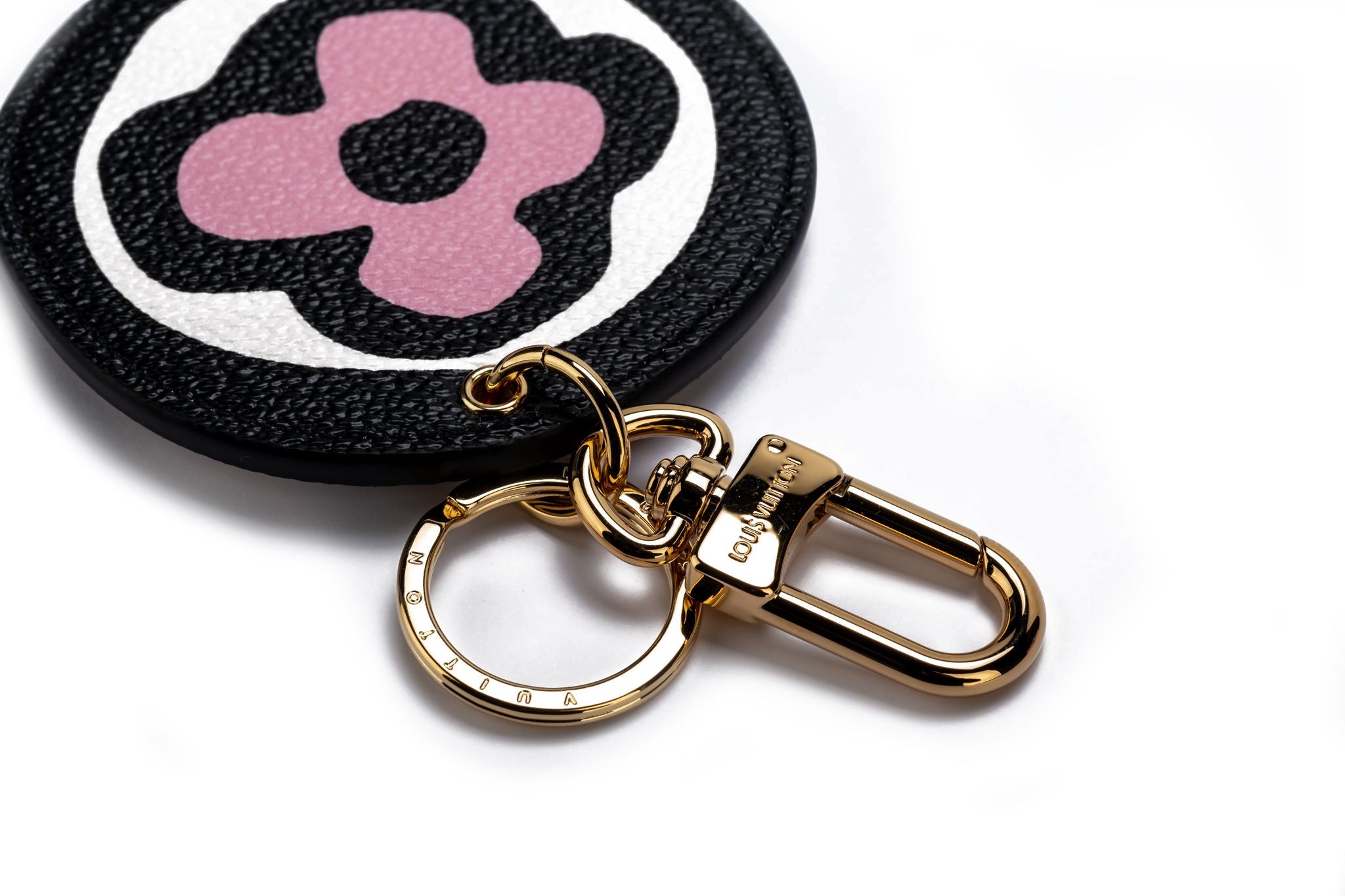 Louis Vuitton Pink Leopard Print Heart Shaped Key Chain / Bag
