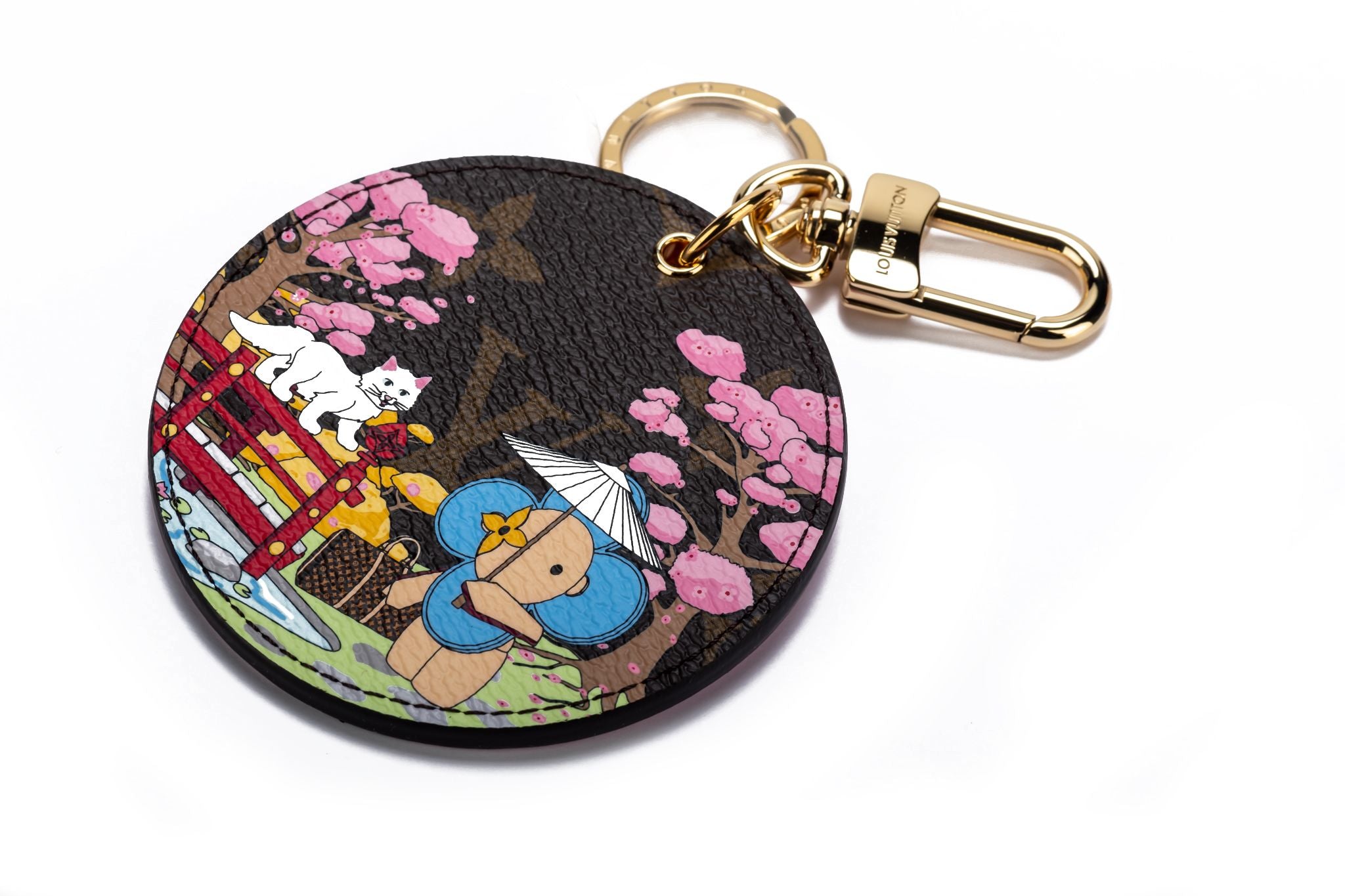 Louis Vuitton Illustre Japanese Garden Xmas Bag Charm and Key Holder  Monogram Vivienne Brown/Pink in Coated Canvas with Gold-tone - US