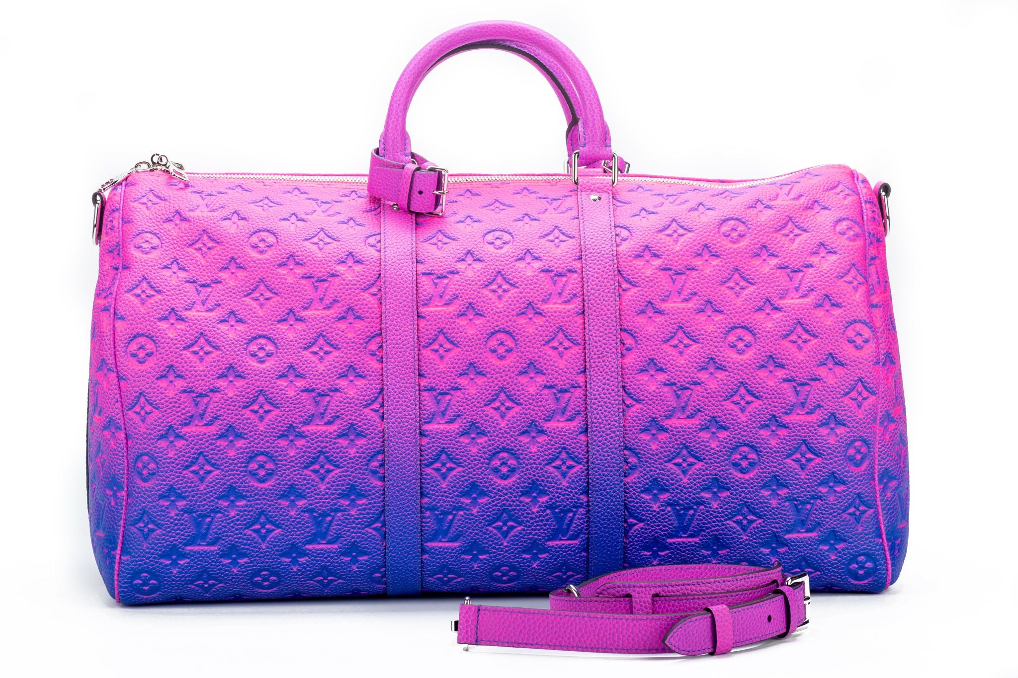 Louis Vuitton Virgil Abloh Illusion Pink Keepall Bandouliere 50