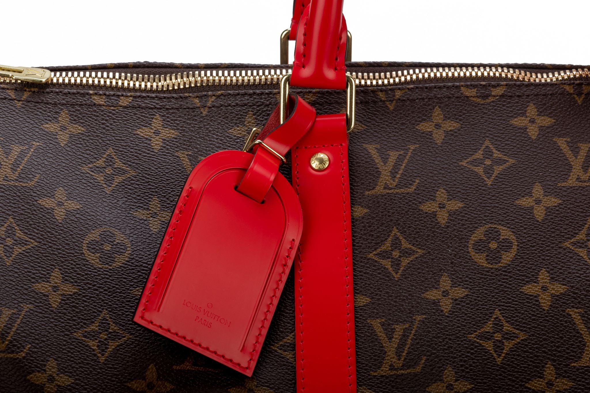 Louis Vuitton Keepall 50 Bandouliere Monogram Red Coquelicot Duffle Bag