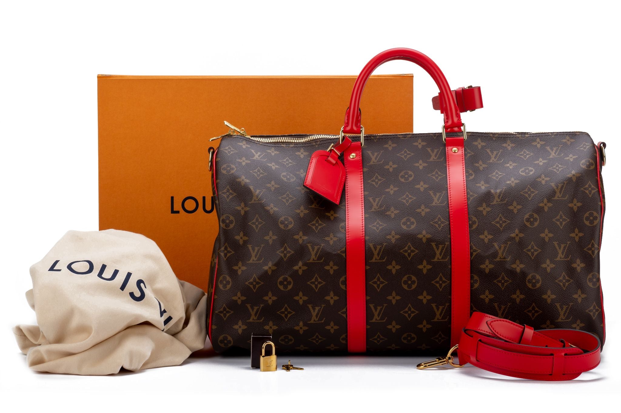 Louis Vuitton Gray and Red 2018 World Cup Limited Edition Keepall 50 · INTO