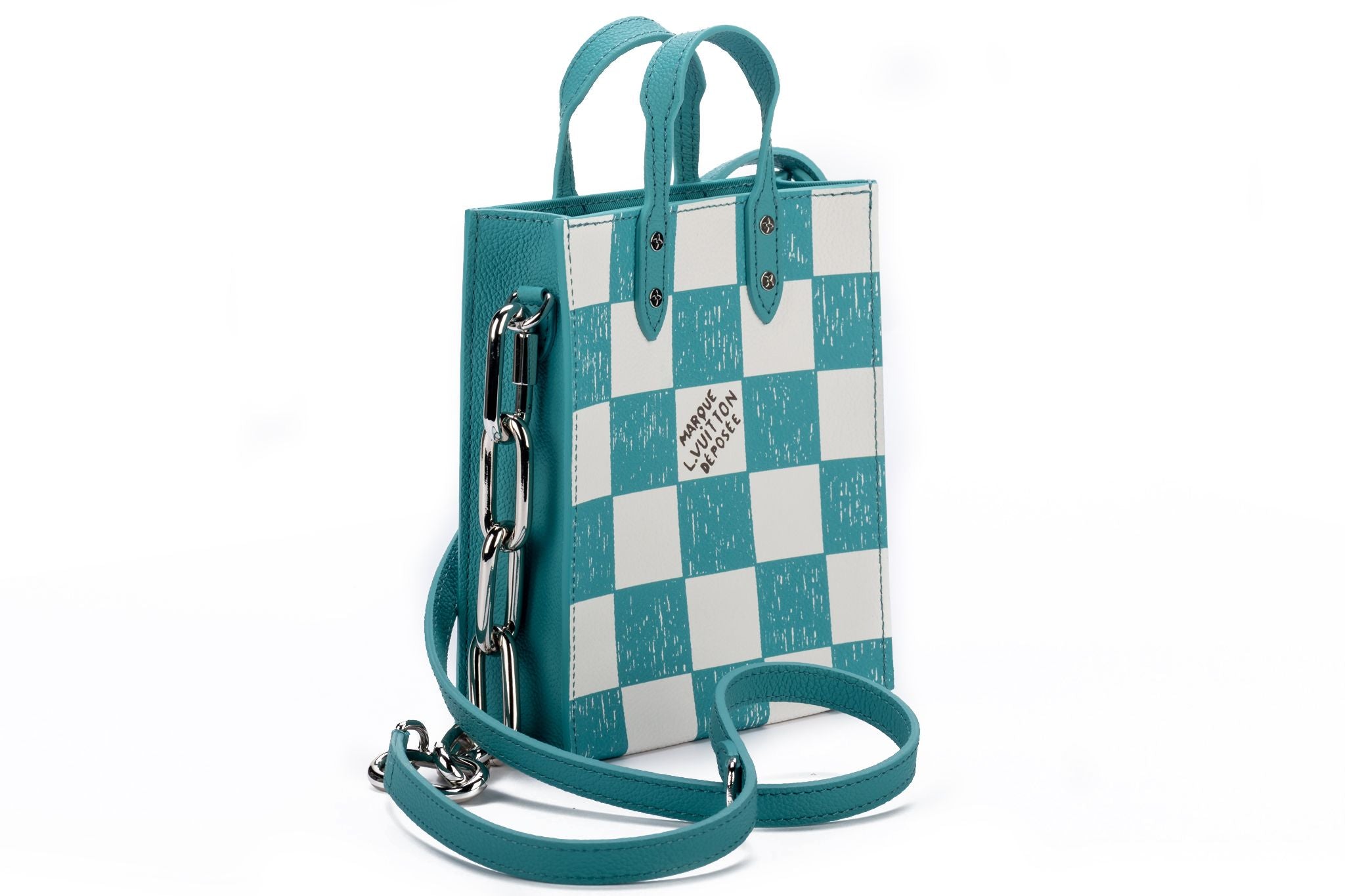 Louis Vuitton Sac Plat XS Blue Checkerboard Damier Leather in 2023