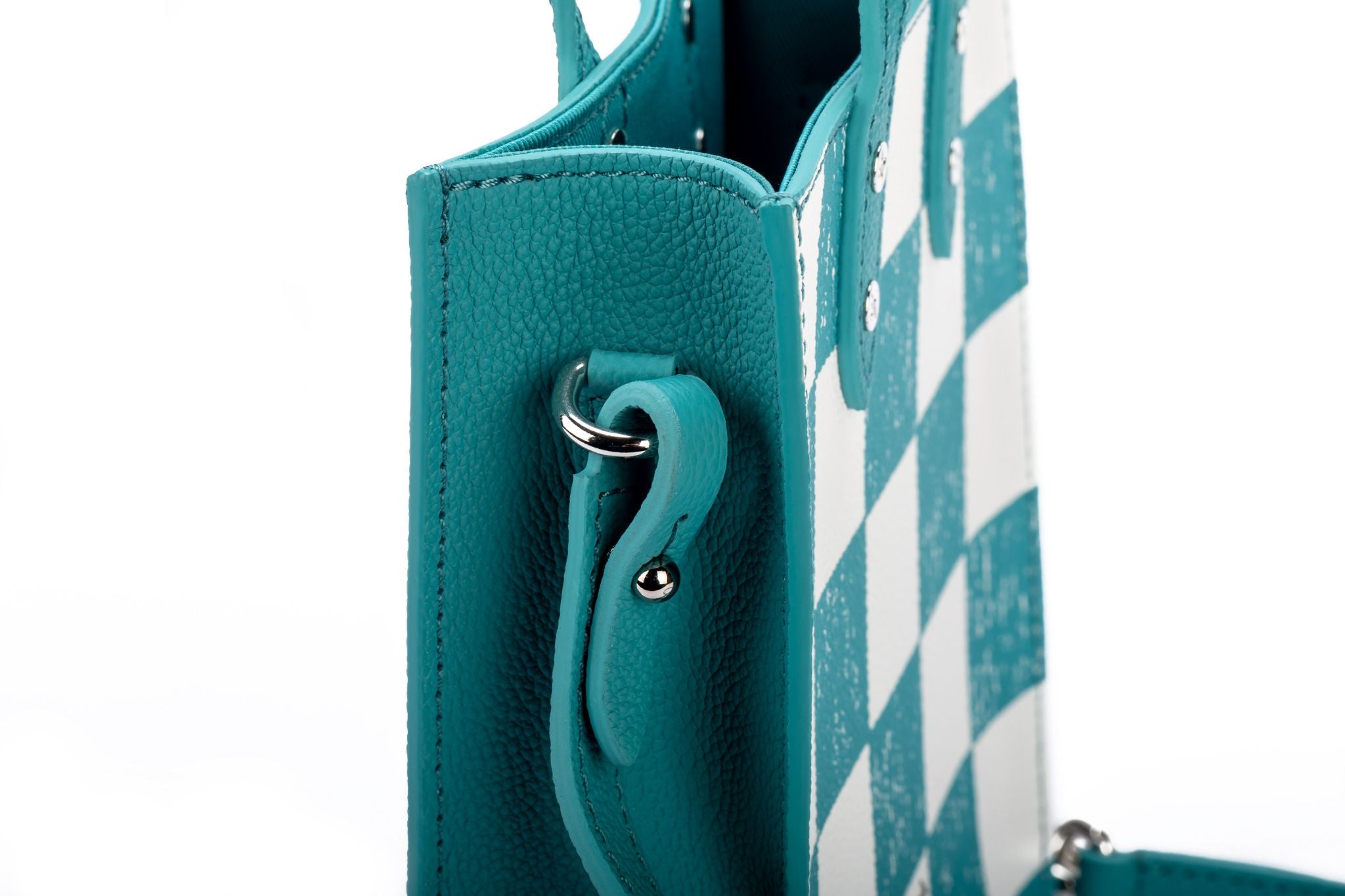 Louis Vuitton Sac Plat Bag Damier Checkerboard Leather XS Blue