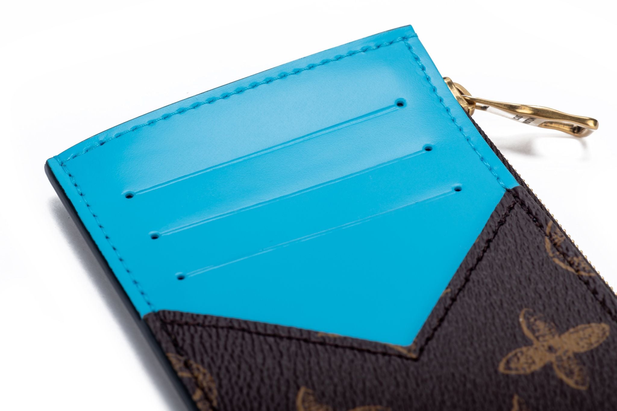 Louis Vuitton Blue Lagoon Monogram Taigarama Coin Card Holder