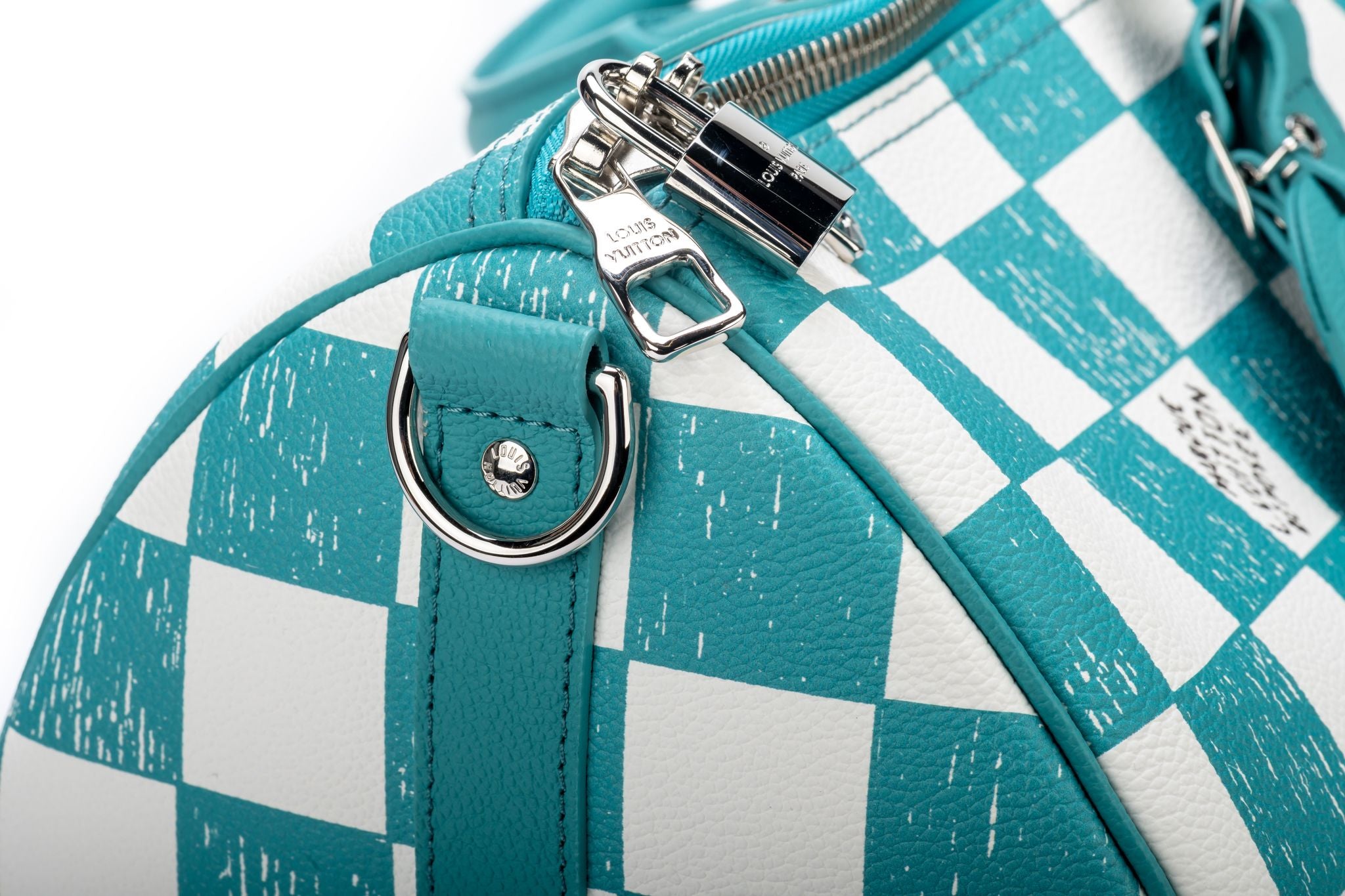 Louis Vuitton Keepall Bandouliere 45 Damier Checkerboard Teal Weekend  Travel Bag