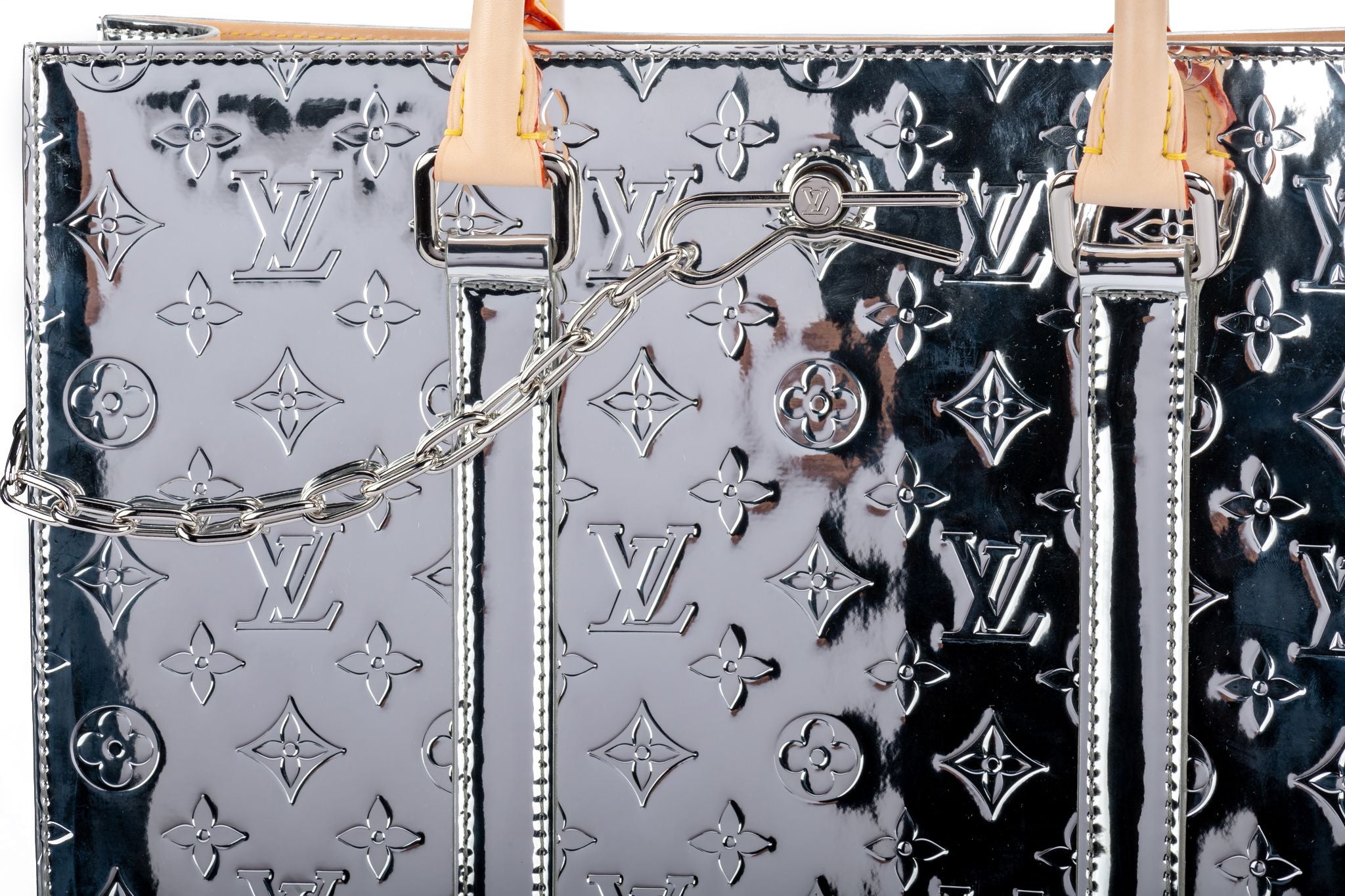 Louis Vuitton silver LV Mirror Miroir Sac Plat Tote Bag