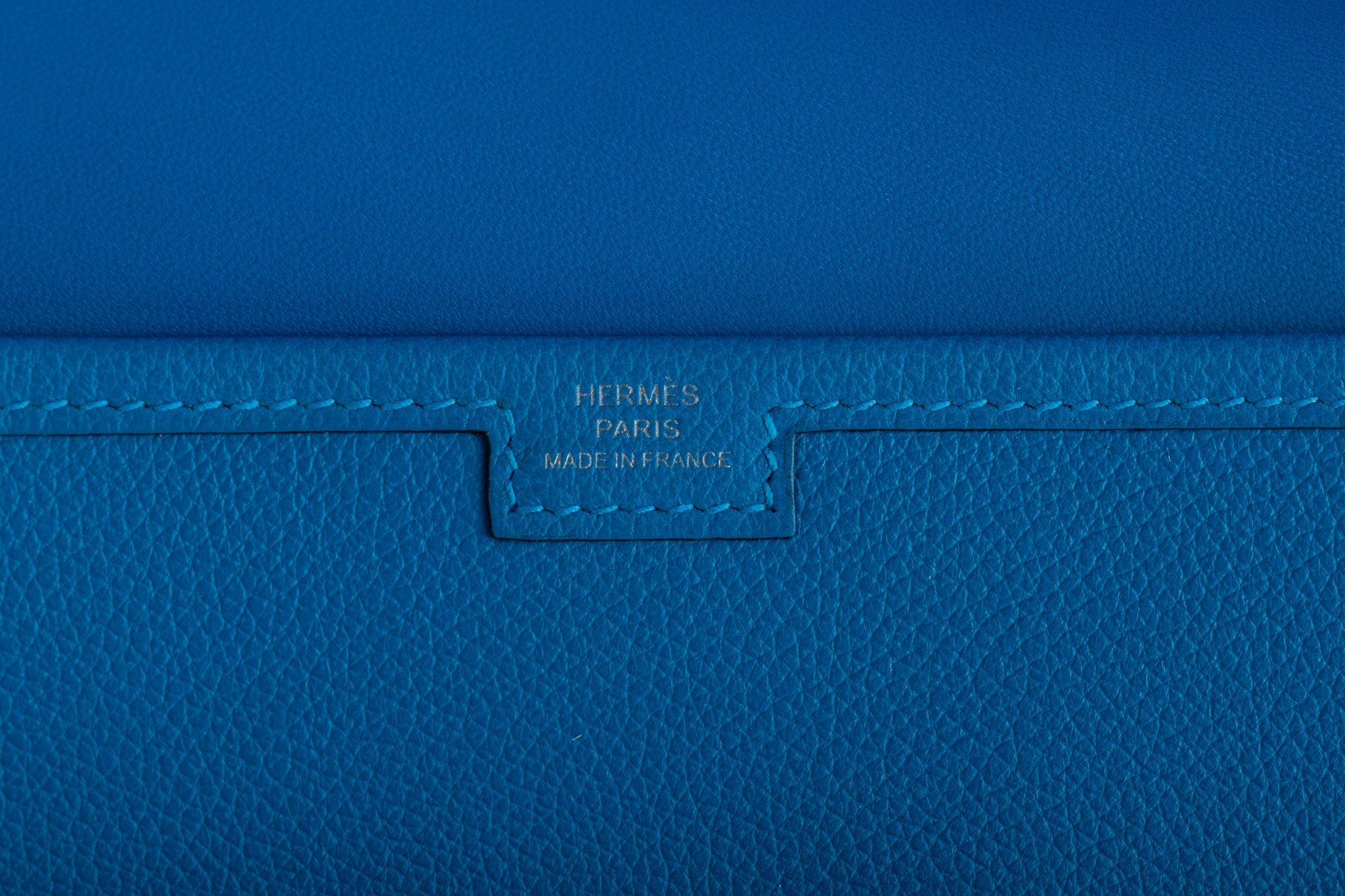 Hermes Jige Duo Wallet / Clutch Blue Zanzibar New w/Box