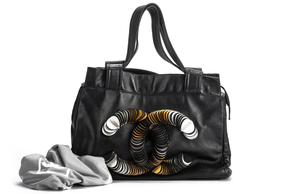 Chanel Black CC Logo Discs Shoulder Bag